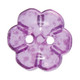 Transparent Purple Flower Button 12mm