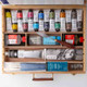 Daler Rowney Artists Oil Colour Deluxe Wooden Box Set - The inside