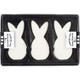 Ceramic Rabbit | 7.2 cm x 3.6 cm | 3pcs | White