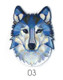 Ecusson Embrioded Iron-on Motif | Blue Wolf