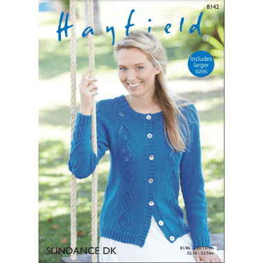 Woman's Cabled Cardigan Knitting Pattern | Sirdar Hayfield Sundance DK ...