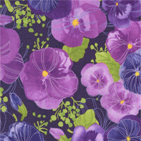Pansys Posies | Robin Pickens | Moda Fabrics | 48720-15 | Large Pansy Floral, Amethyst