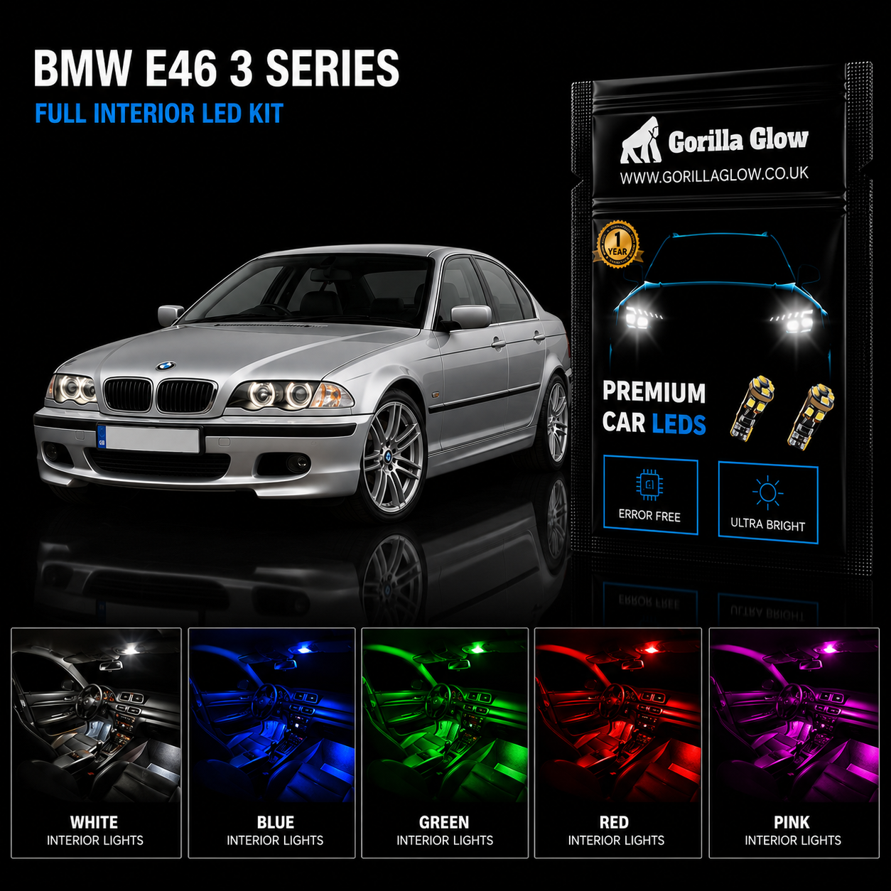 BMW E46 3 Series Full Interior LED Kit