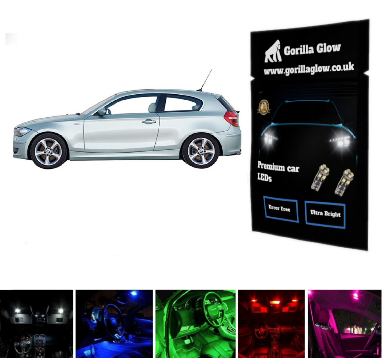 BMW 1 Series E81 E82 E87 Full White Interior LED Kit