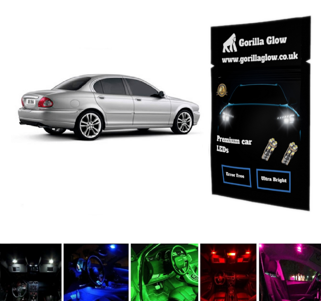 Jaguar X Type Full White Interior LED Kit
