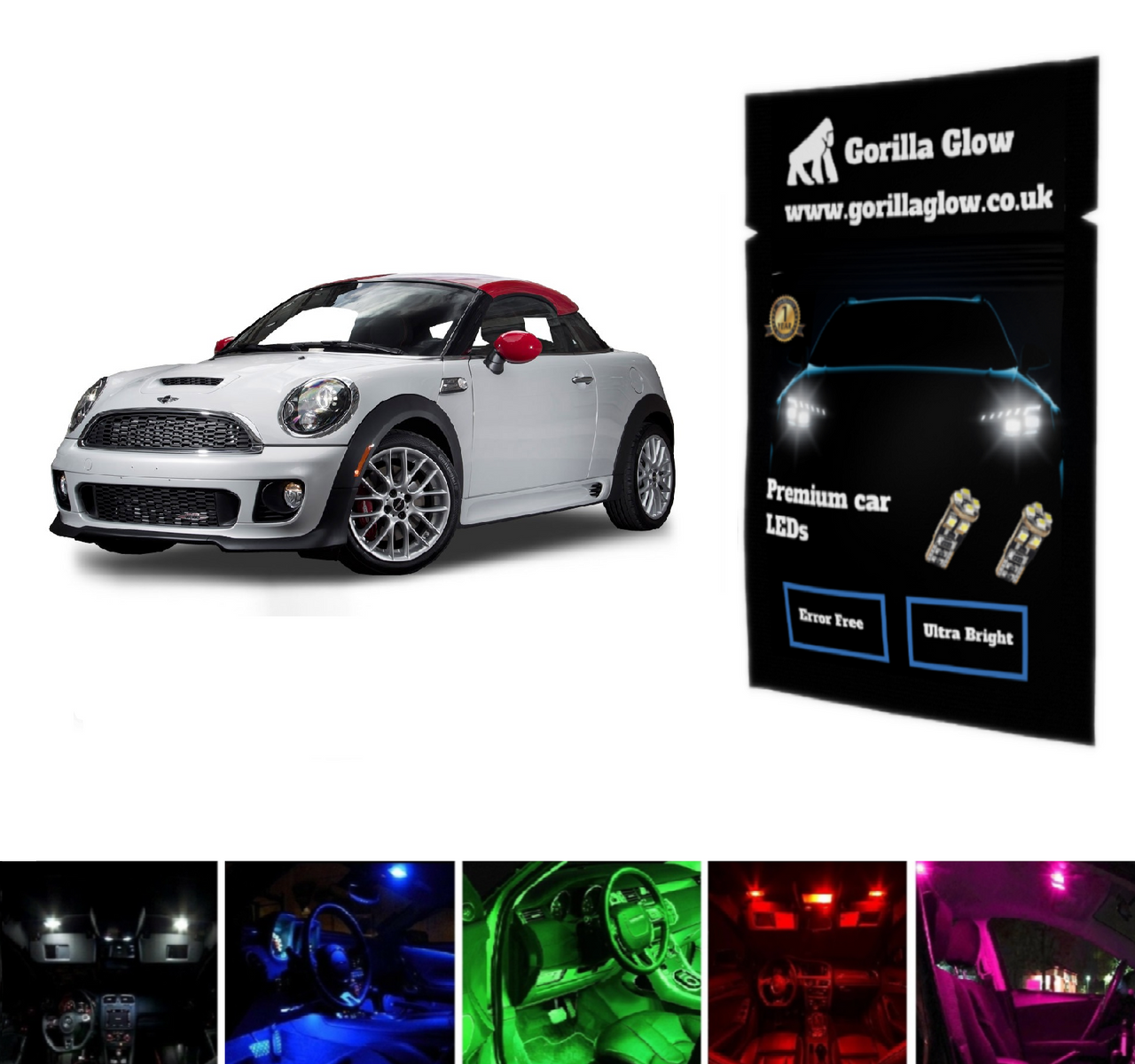 Mini R58 R59 Full White Interior LED Kit
