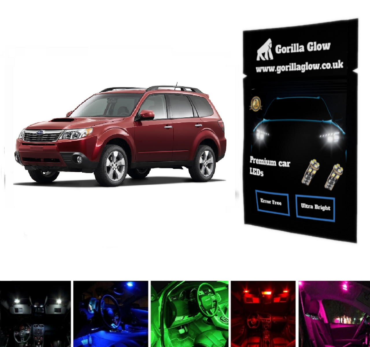 Subaru Forester 2008-2013 Full White Interior LED Kit