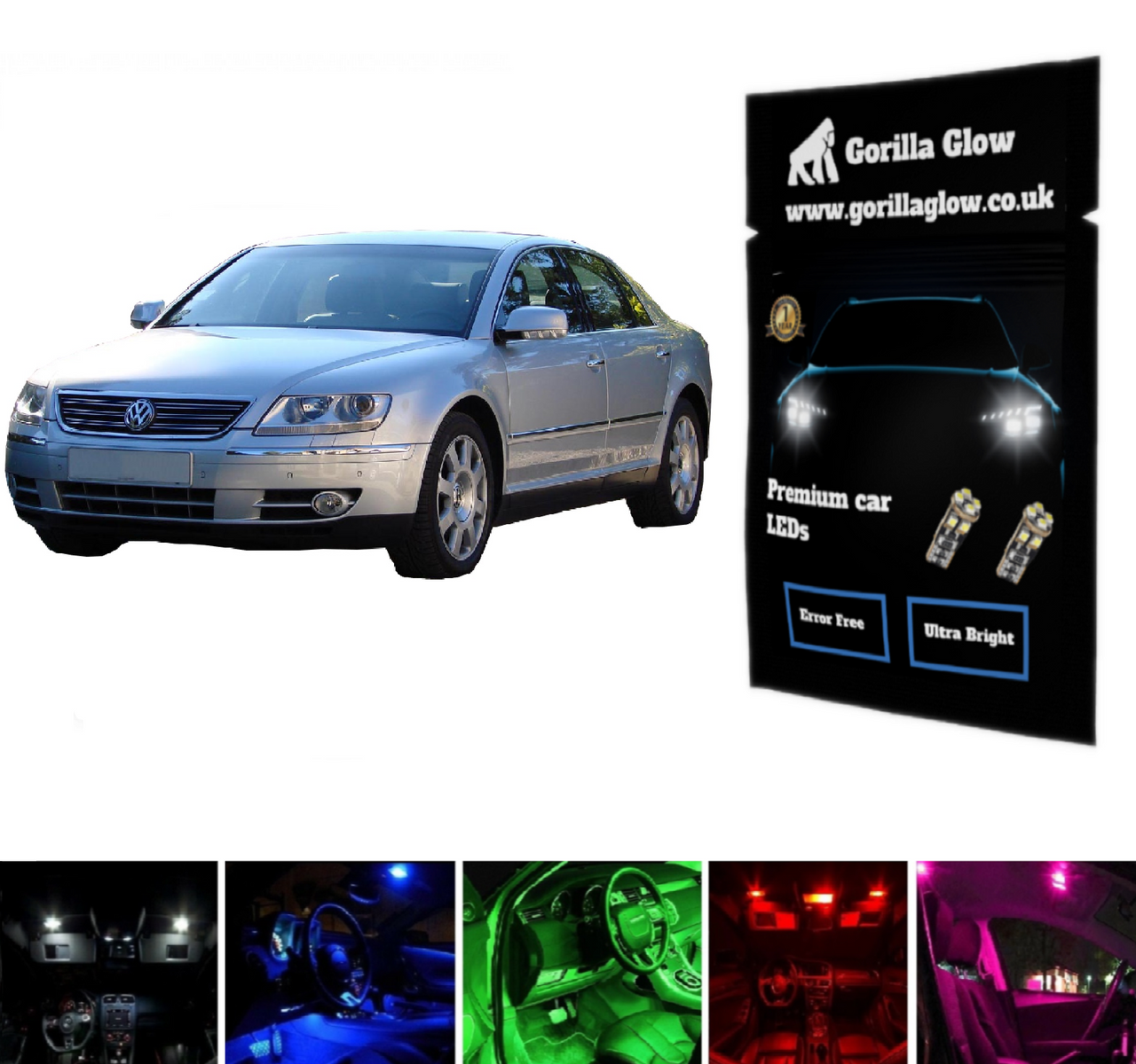 VW Phaeton 2004-2008 Full White Interior LED Kit