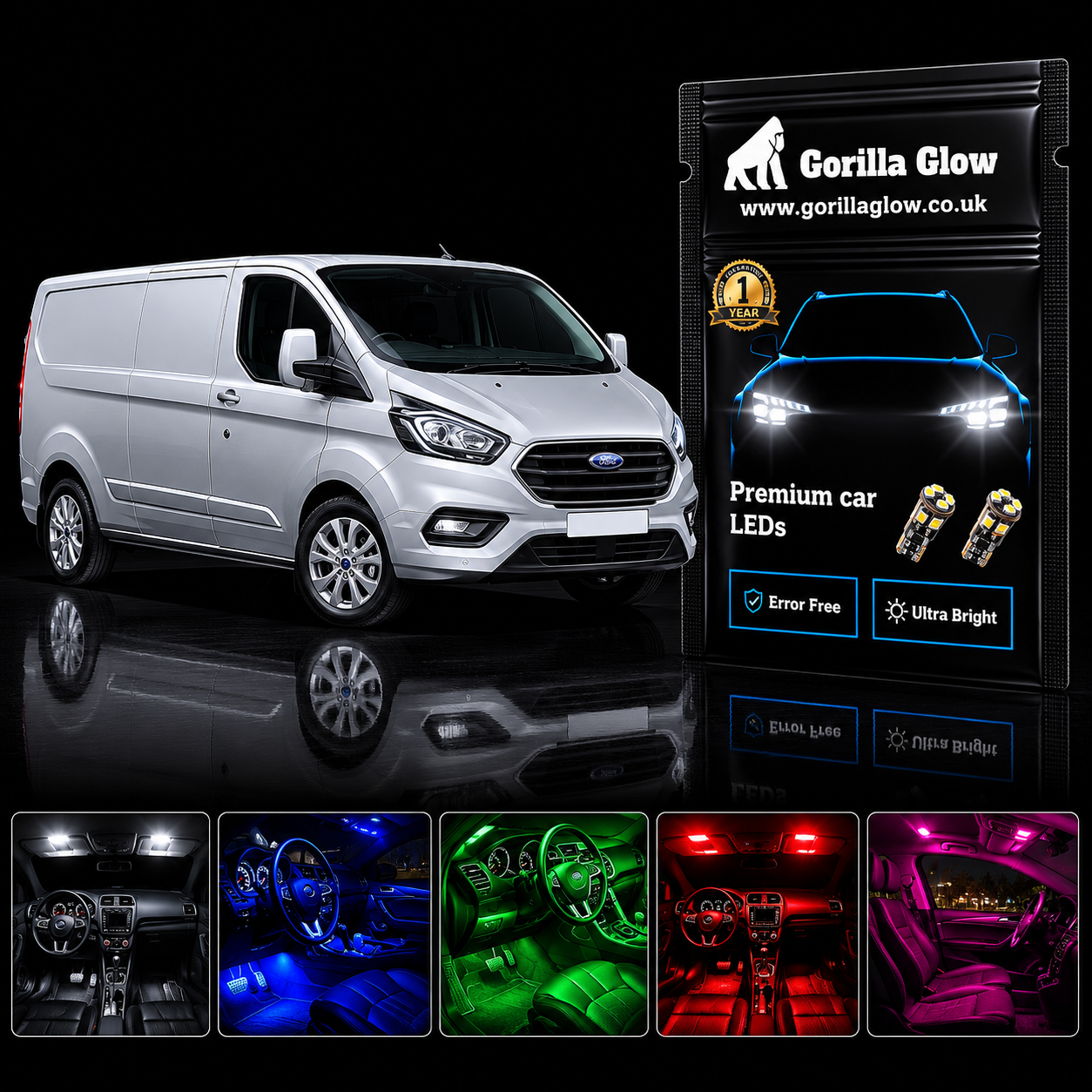 Ford Transit Custom MK8 Full Interior LED Kit