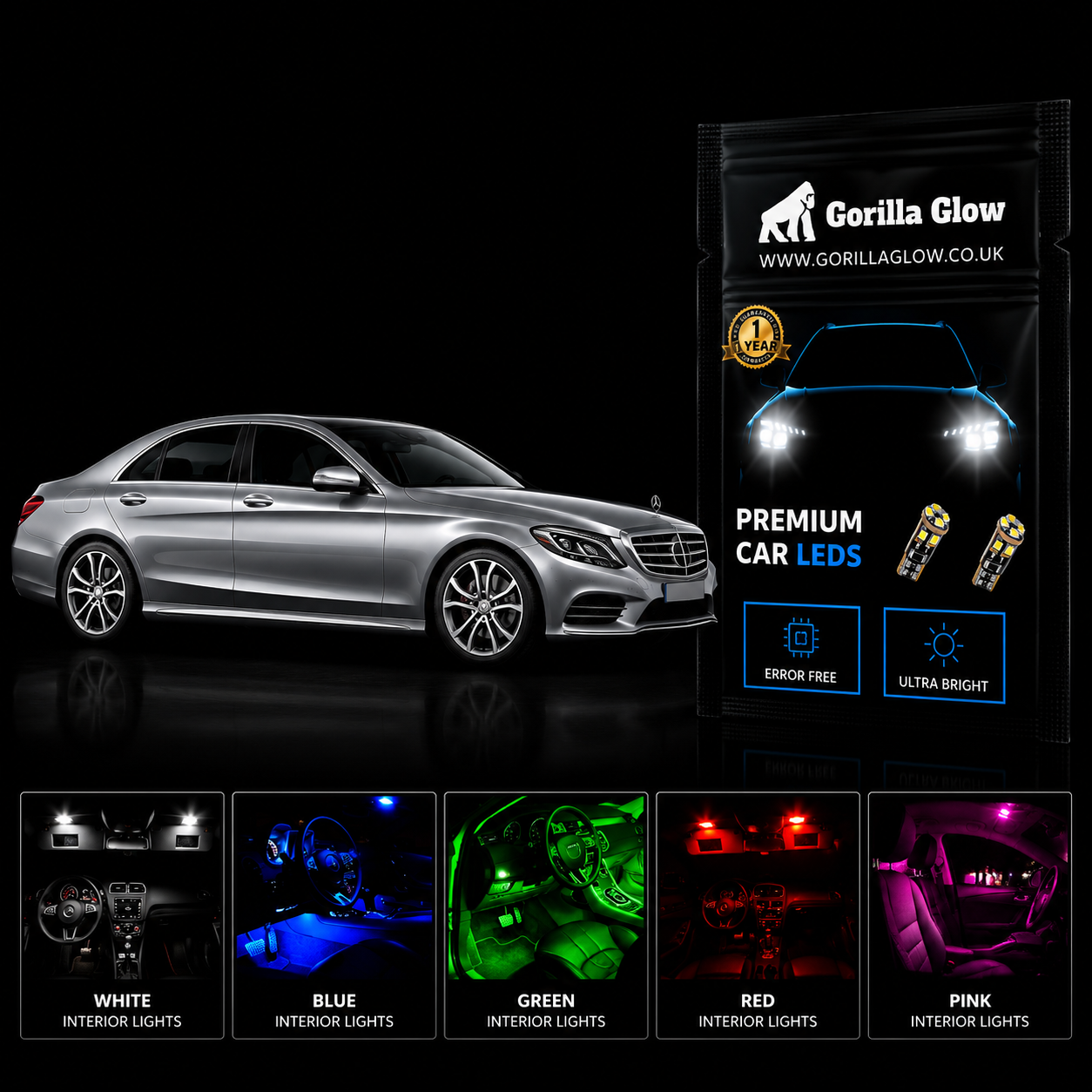 Mercedes C Class W205 Full Interior LED Kit