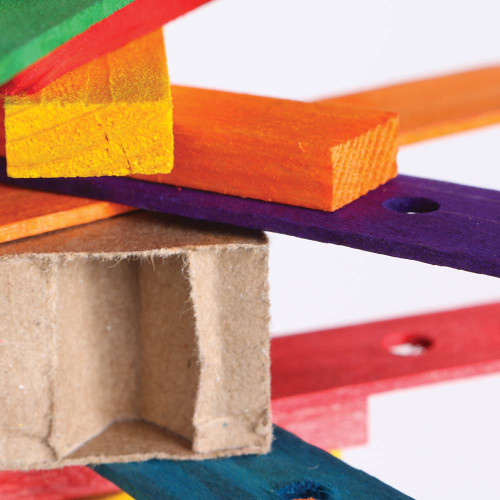 Coloured Bamboo Sticks Stacker Parrot Toy Medium 4
