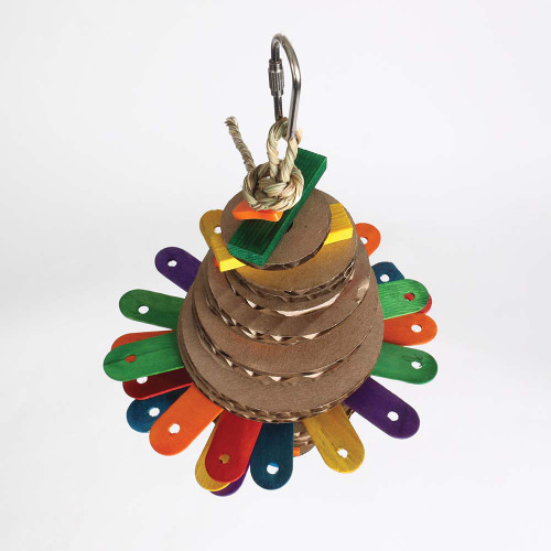 Coloured Bamboo Sticks Cardboard Stacker Parrot Toy 3