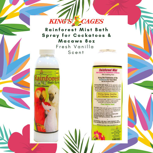 Rainforest Mist Bathing Spray for Cockatoos and Macaws 8oz 6