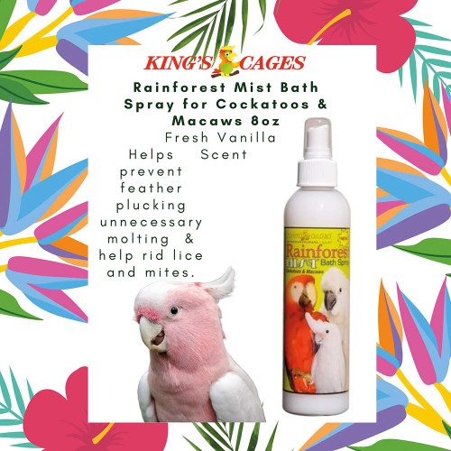 Rainforest Mist Bathing Spray for Cockatoos and Macaws 8oz 5