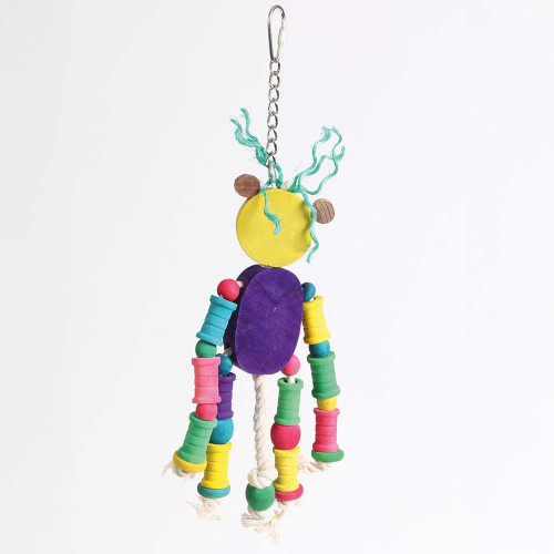 Cheeky Chimp Wood and Rope Parrot Toy 2