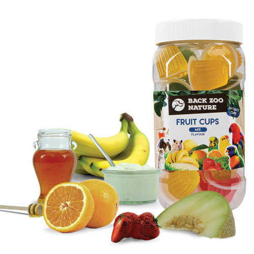 Tub of 24 Assorted Jelly Cups Parrot Treats