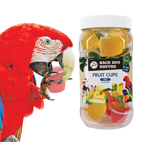 Tubs of 24 Assorted Jelly Cups Parrot Treats - Case of 10