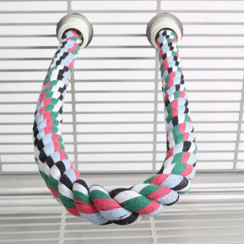 Coloured Cotton Parrot Perch - Medium 1