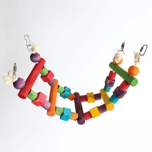 Rainbow Wooden Parrot Ladder - Small