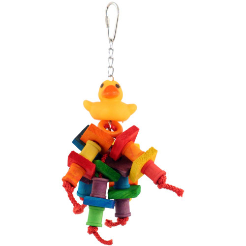 Davie Duck Wood and Rope Parrot Toy