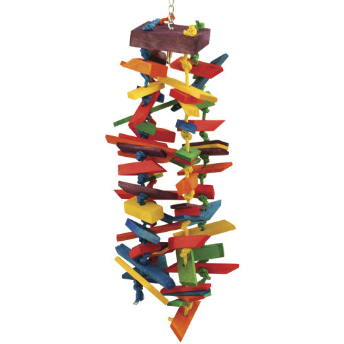 Rainbow Tower Wood and Rope Parrot Toy