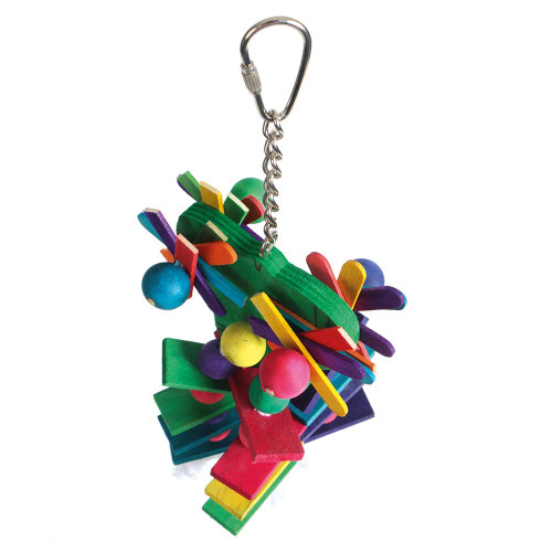 Starry Eyed Wood and Rope Parrot Toy