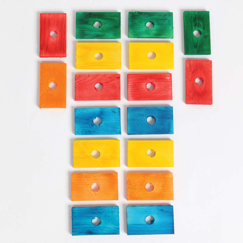 Coloured Wood Slices - Small - Parrot Toy Parts - Pack of 20 3