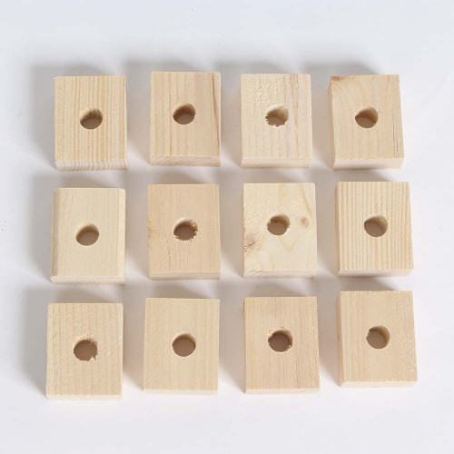 Natural Wooden Blocks - Medium - Parrot Toy Parts - Pack of 14
