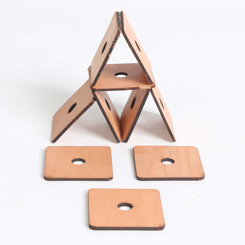 2" Leather Square Parrot Toy Making Part - Pack of 12
