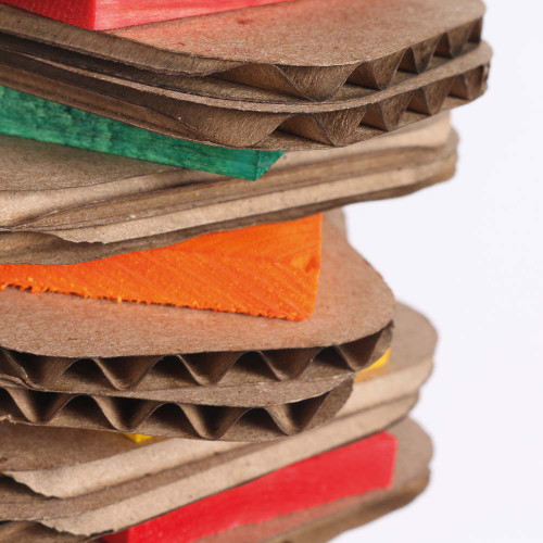 Stacks of Shredding Medium Wood & Cardboard Parrot Toy