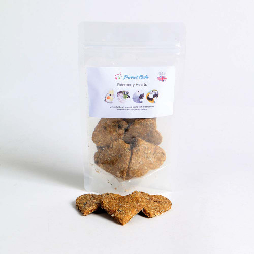 Parrot Cafe Elderberry Hearts Parrot Treats - 100g 5