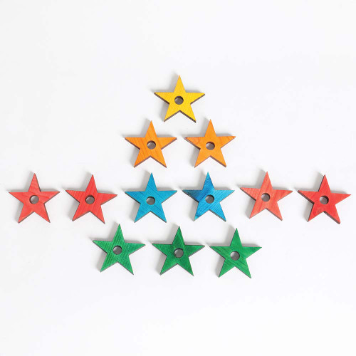 Coloured Pine Wood Stars - Parrot Toy Parts - Pack of 14 3
