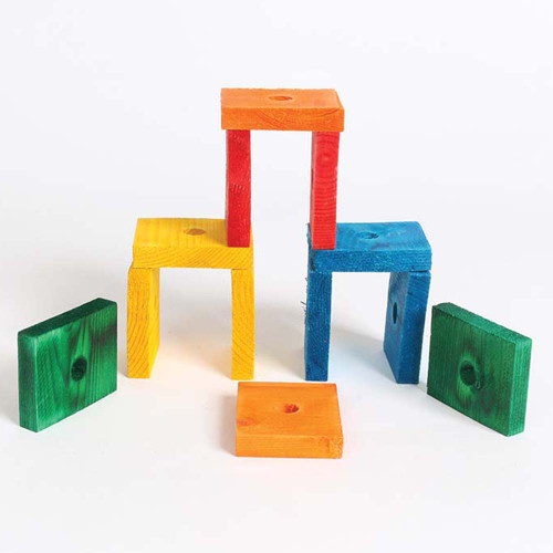 Coloured Wood Slats Large - Parrot Toy Parts - Pack of 14