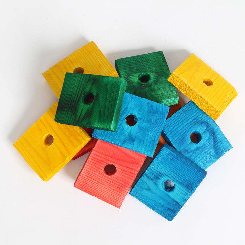 Coloured Wood Slats Large - Parrot Toy Parts - Pack of 14