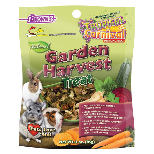 Brown's Tropical Carnival Natural Garden Harvest Small Animal Treats - 85g Case of 8
 1