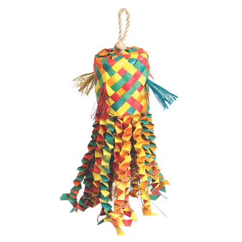 Octopus Pinata Medium Natural Woven Palm Leaf Parrot Toy
