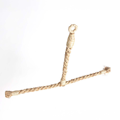 Natural Abaca Rope T Shaped Parrot Perch Small 1