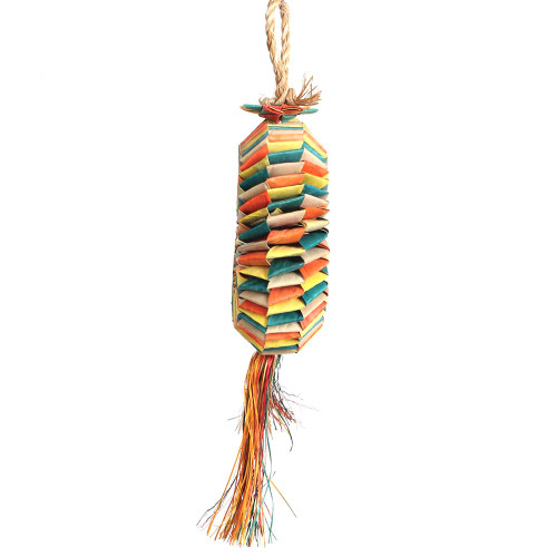 Bird Tire With Star Medium Natural Woven Palm Leaf Parrot Toy 2