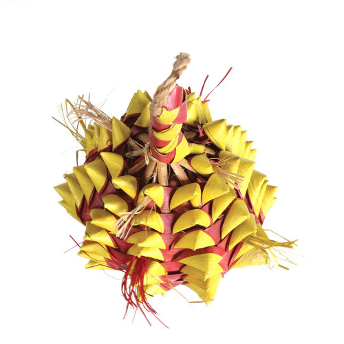 Pineapple Pinata Medium Natural Woven Palm Leaf Parrot Toy 3