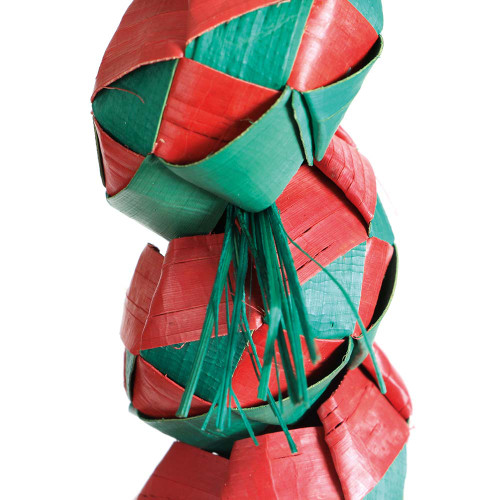 Caterpillar Woven Palm Leaf Parrot Toy Medium 4