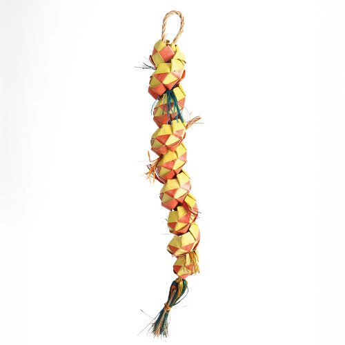 Caterpillar Woven Palm Leaf Parrot Toy Large 2