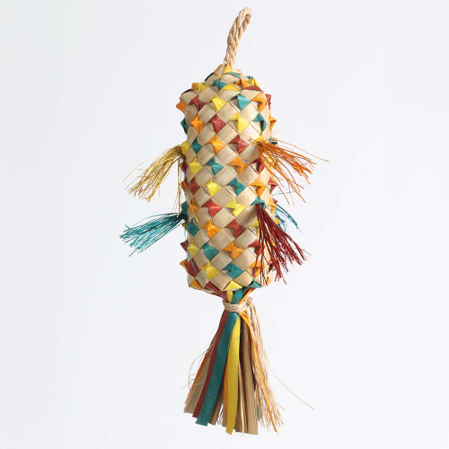 Coloured Pinata Spiked Palm Leaf Shredding Parrot Toy Medium