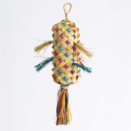 Coloured Pinata Spiked Palm Leaf Shredding Parrot Toy Medium 1