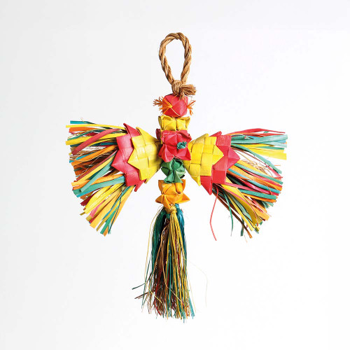 Dragonfly Natural Woven Palm Leaf Parrot Toy Small