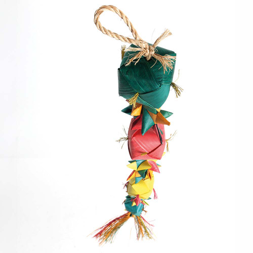 Balls and Stars Stacker Woven Palm Leaf Parrot Toy - Large