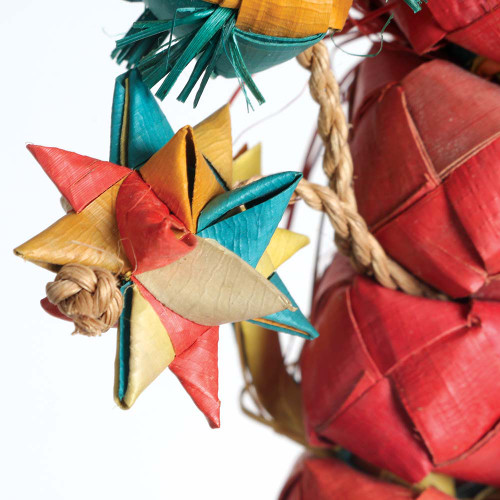 Bird Tower Woven Palm Leaf Parrot Toy - Small 3