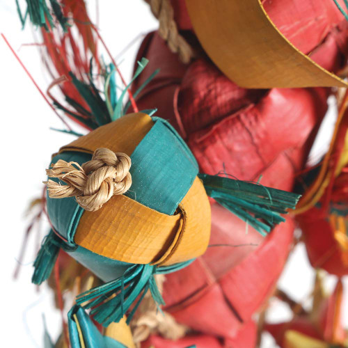 Bird Tower Woven Palm Leaf Parrot Toy - Small 4