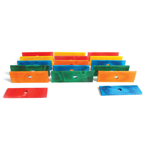 Coloured Wood Slices - Medium - Parrot Toy Part - Pack of 17 3