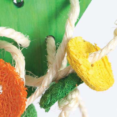 Natural Loofah Triangle Parrot Toy
