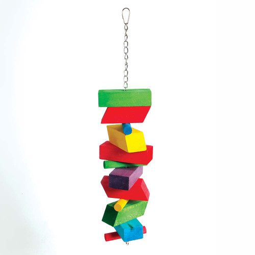 Chomp Tower Block Chunky Wood Parrot Toy